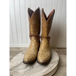 El Dorado 9918 Full Quill Ostrich Boots Vintage 1996 USA Handmade 8.5D Western